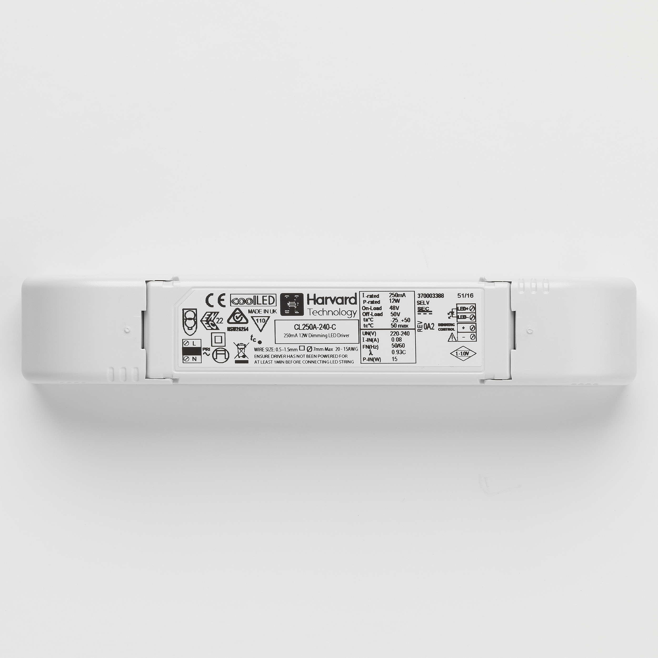 LED Driver CC 250mA 3.8-14.5W 1-10V Dim
