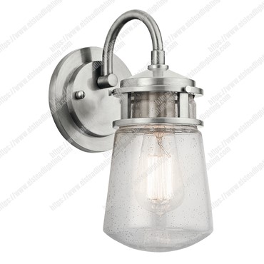 Lyndon 1 Light Small Wall Lantern &#8211; Brushed Aluminum