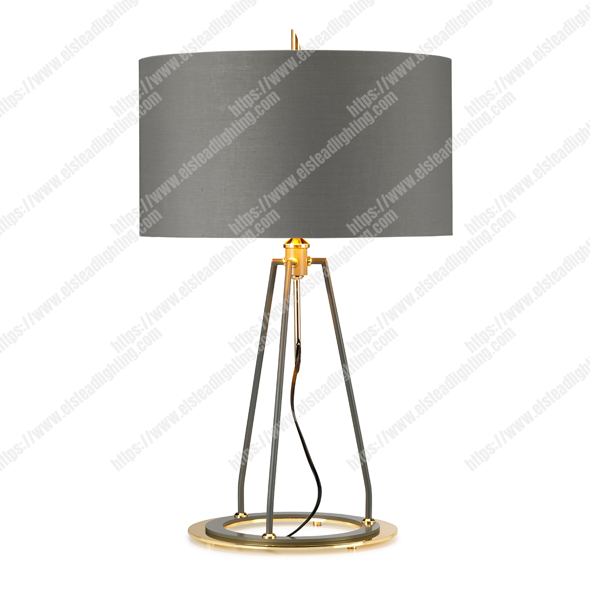 Ferrara 1 Light Table Lamp – Dark Grey Polished Gold