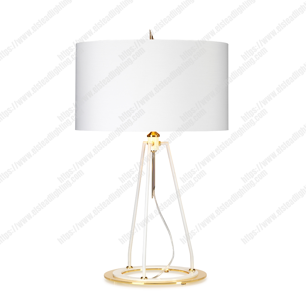 Ferrara 1 Light Table Lamp – White Polished Gold