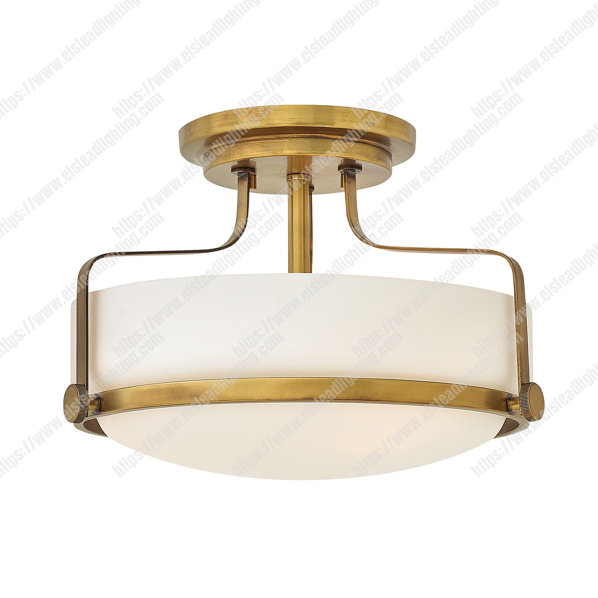 Harper 3 Light Small Semi Flush - Heritage Brass