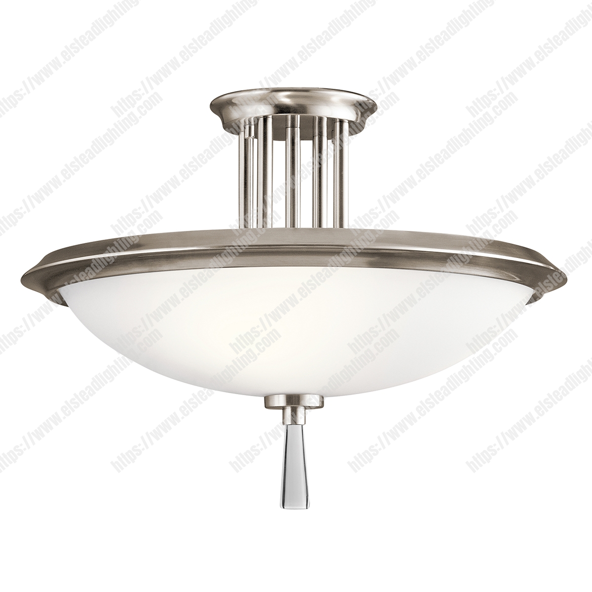 Dreyfus 3 Light Semi Flush - Classic Pewter