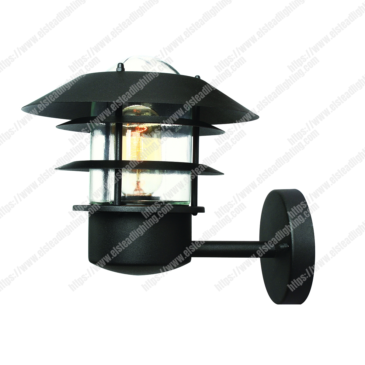 Helsingor 1 Light Wall Lantern - Black