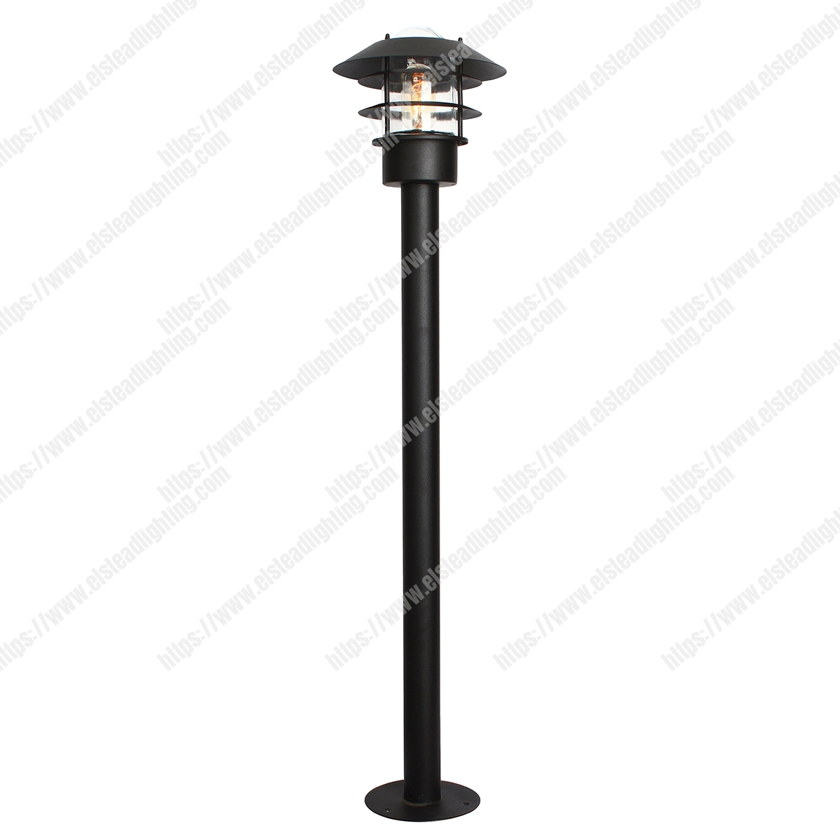 Helsingor 1 Light Bollard Lantern - Black