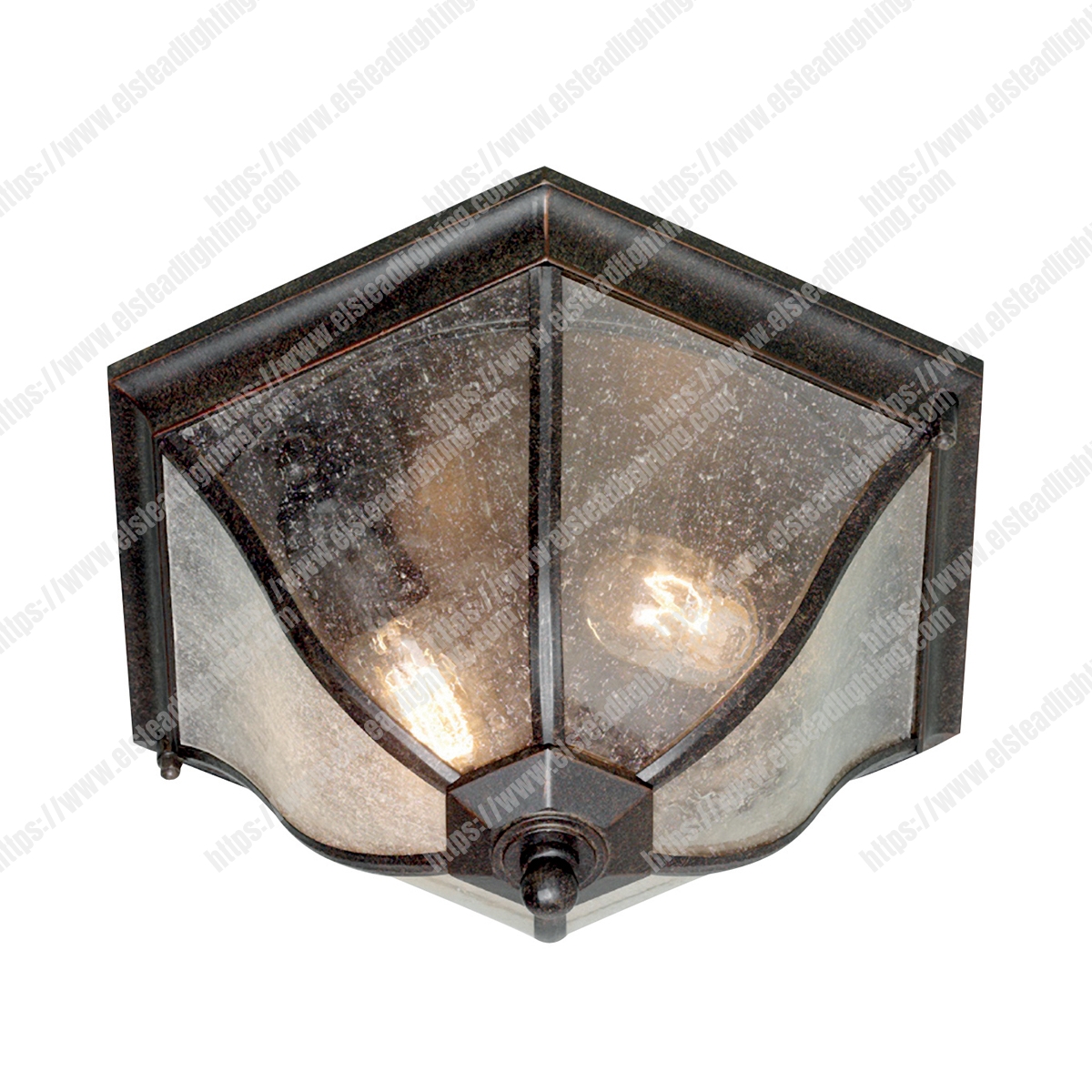 New England 2 Light Flush Lantern Medium