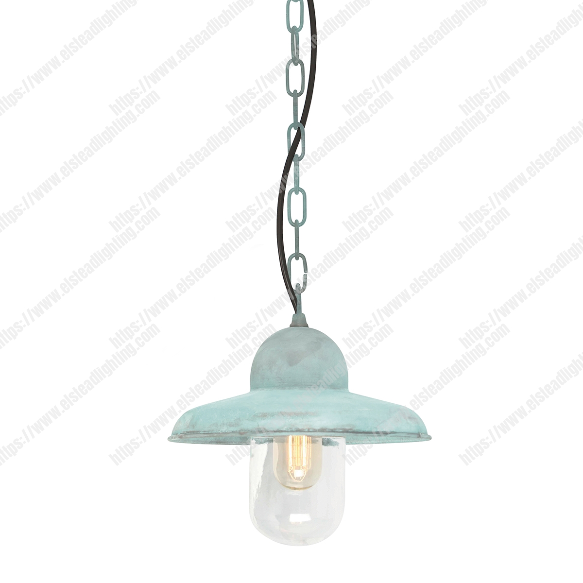 Somerton 1 Light Chain Lantern - Verdigris