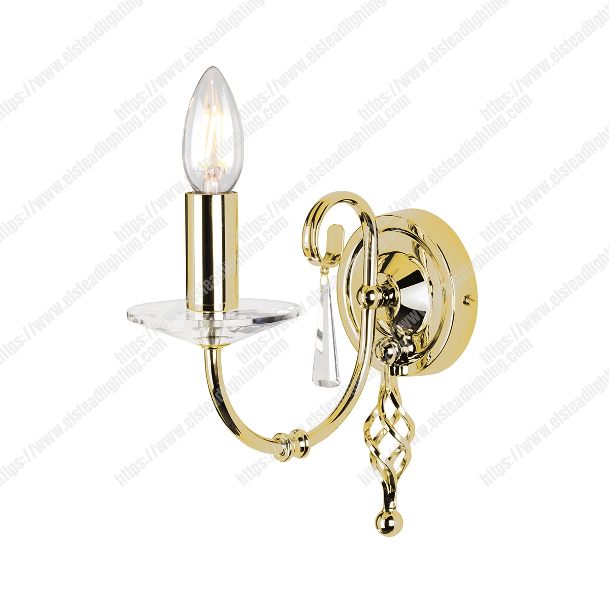 Aegean 1 Light Wall Light – Polished Brass