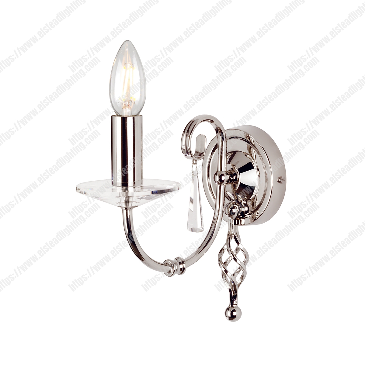 Aegean 1 Light Wall Light - Polished Nickel