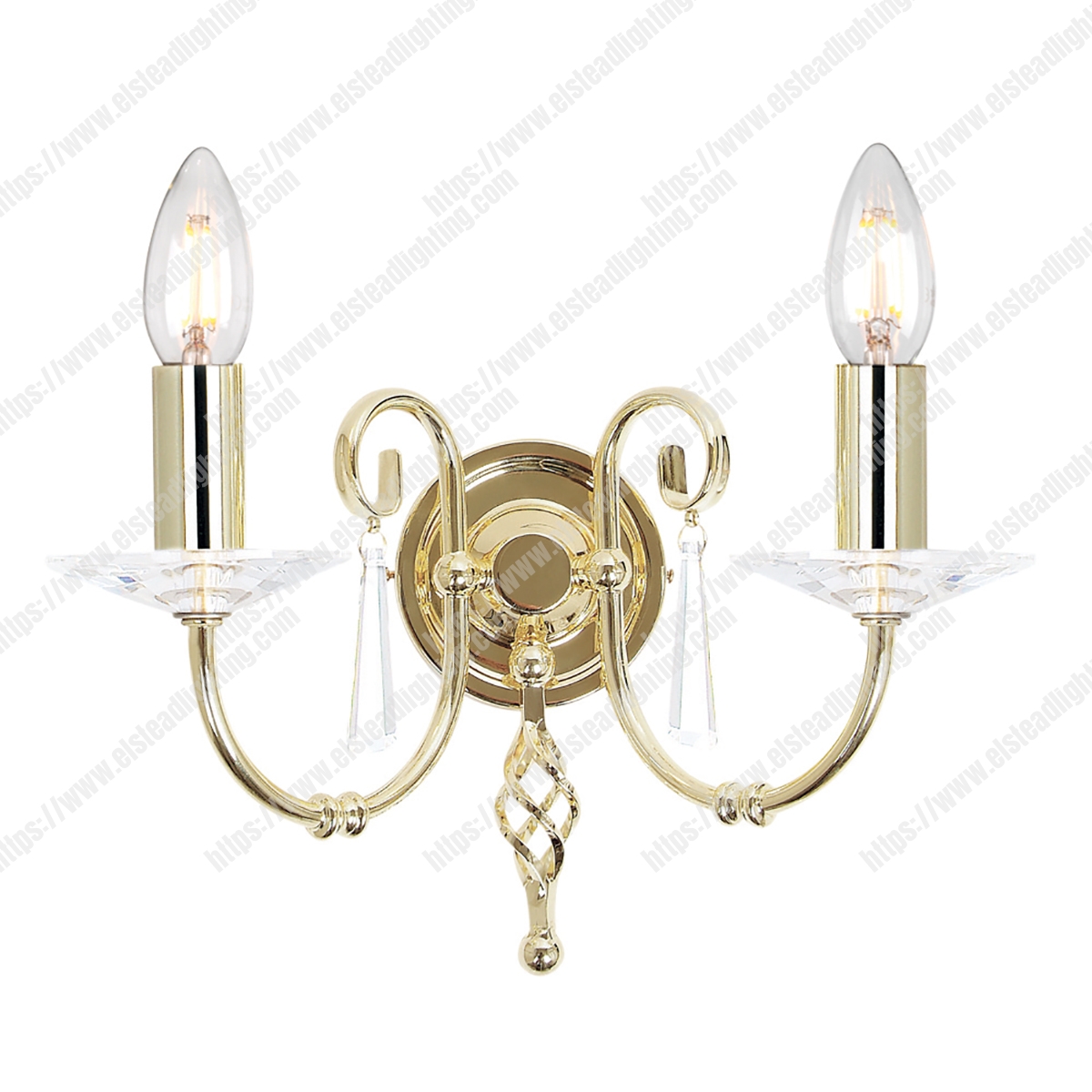 Aegean 2 Light Wall Light – Polished Brass