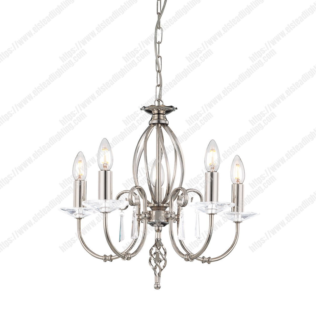 Aegean 5 Light Chandelier – Polished Nickel