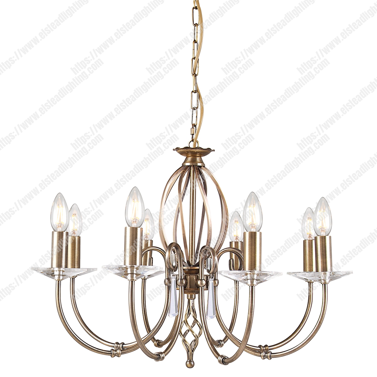 Aegean 8 Light Chandelier – Aged Brass