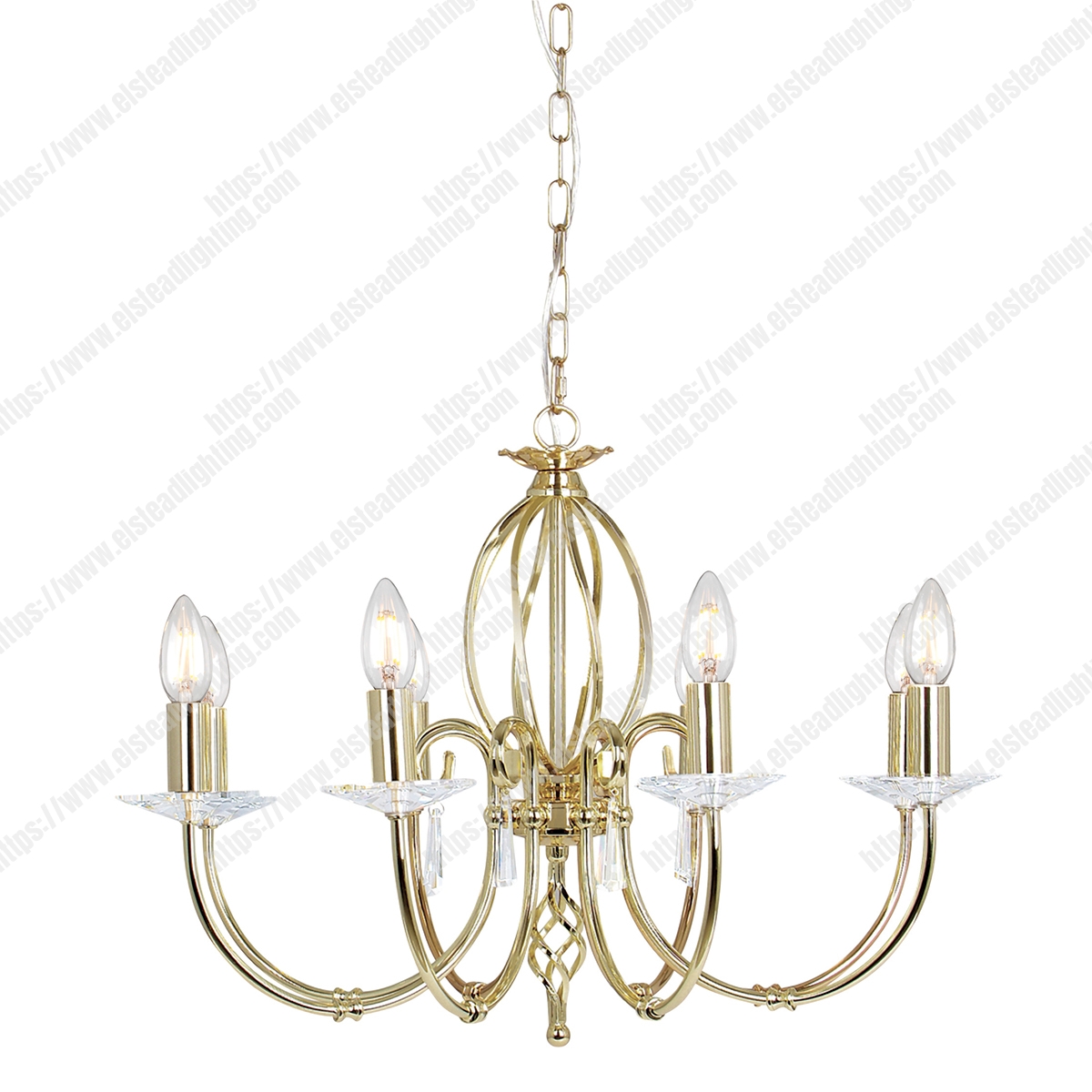 Aegean 8 Light Chandelier – Polished Brass