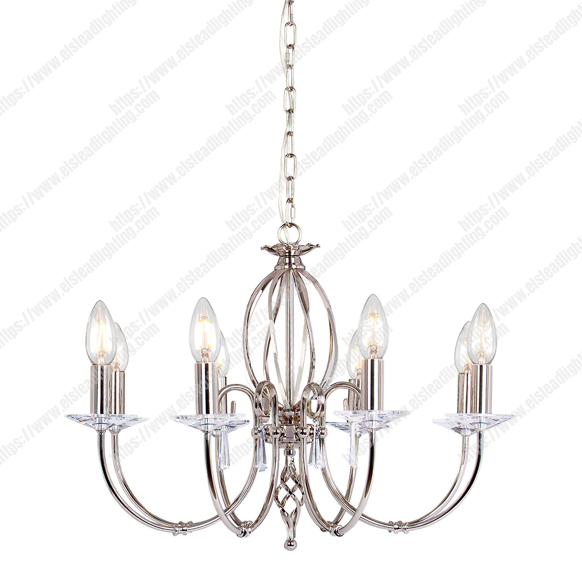 Aegean 8 Light Chandelier - Polished Nickel