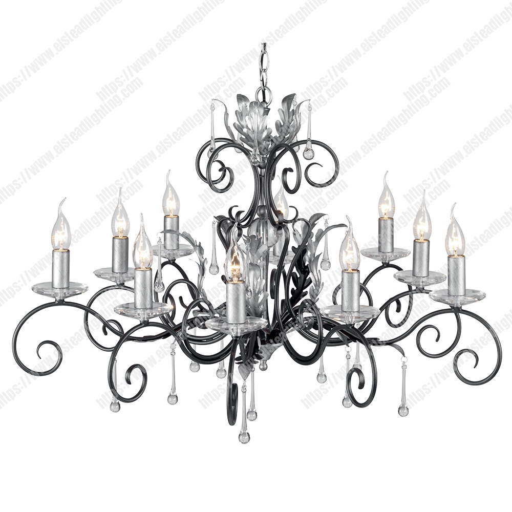 Amarilli 10 Light Chandelier - Black/Silver
