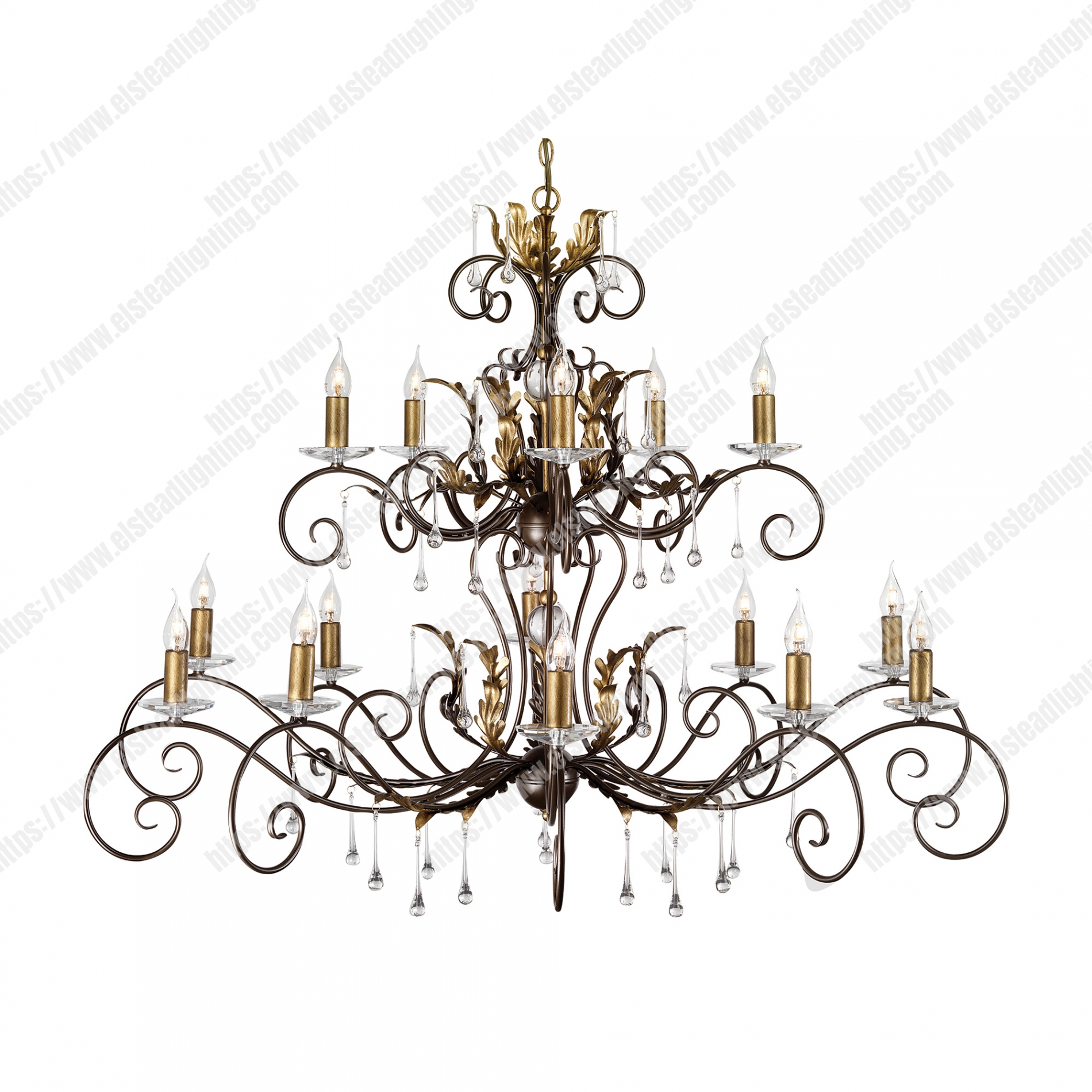 Amarilli 15 Light Chandelier – Bronze