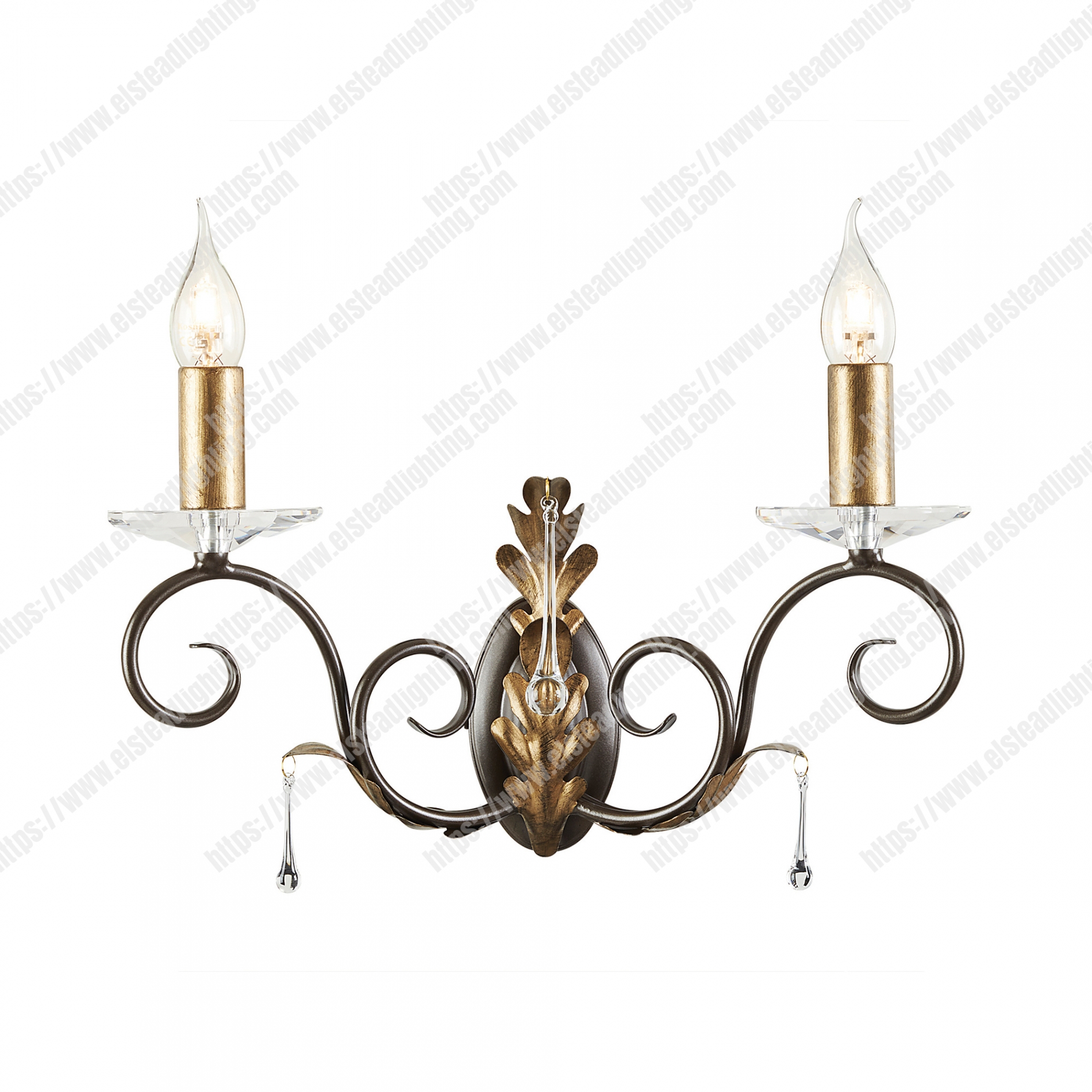 Amarilli 2 Light Wall Light - Bronze/Gold