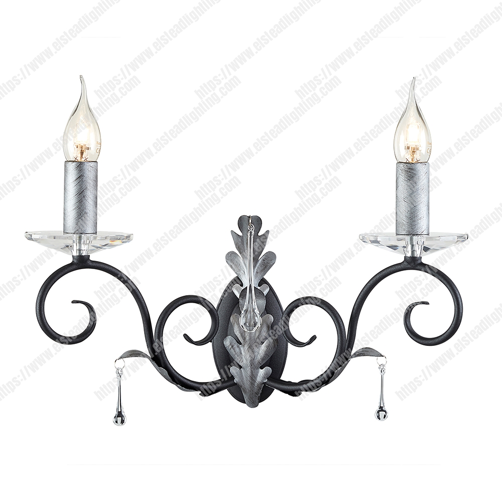 Amarilli 2 Light Wall Light - Black/Silver