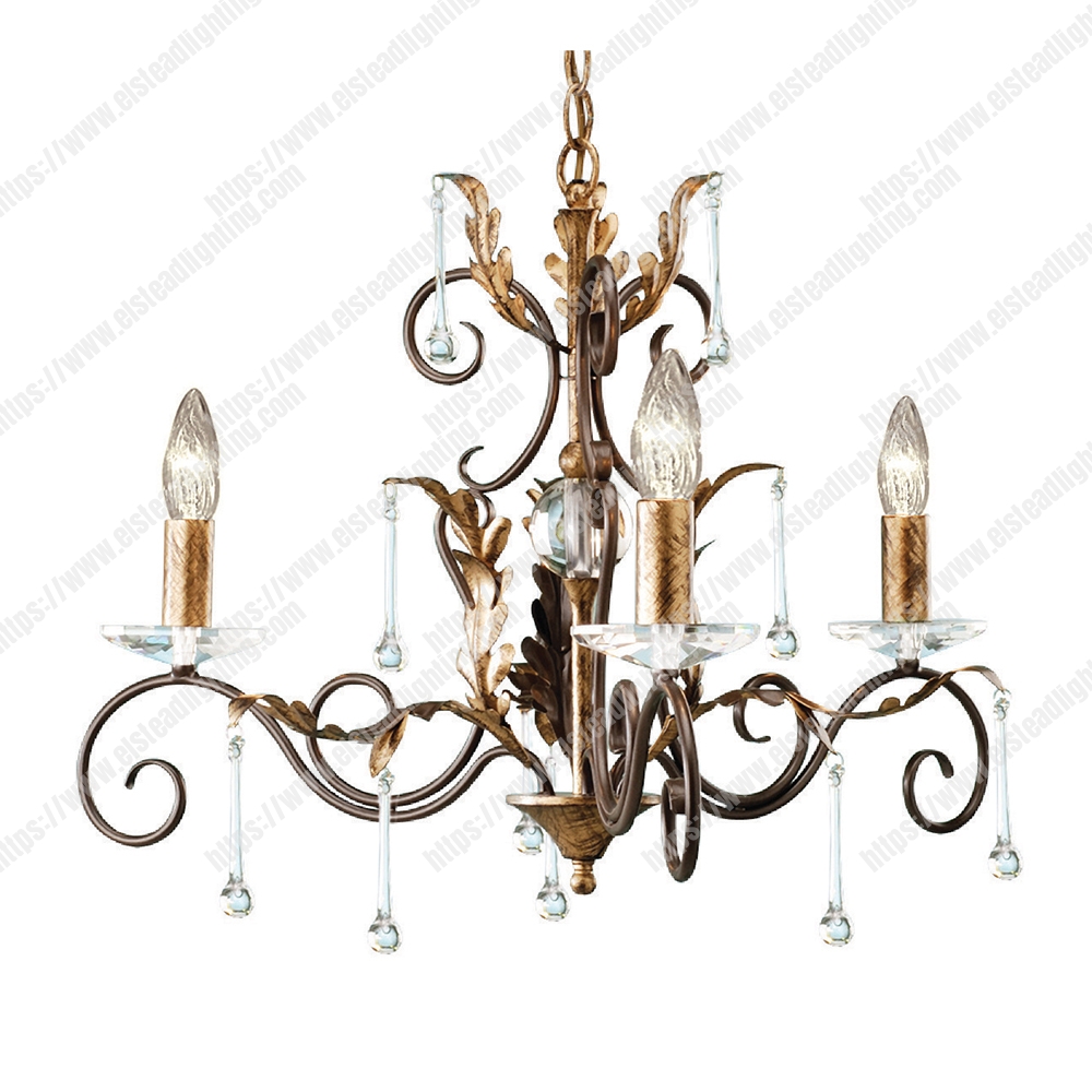 Amarilli 3 Light Chandelier - Bronze/Gold