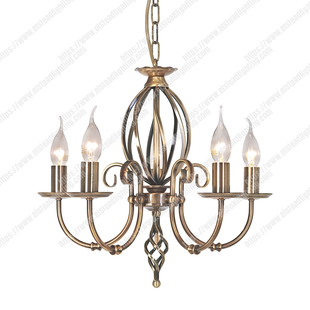 Artisan 5 Light Chandelier – Aged Brass