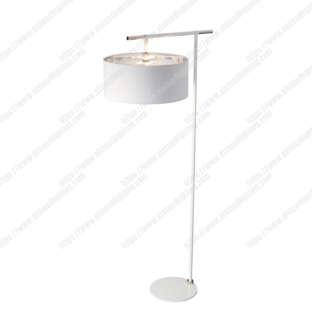 Balance 1 Light Floor Lamp – White and Polished Nickel