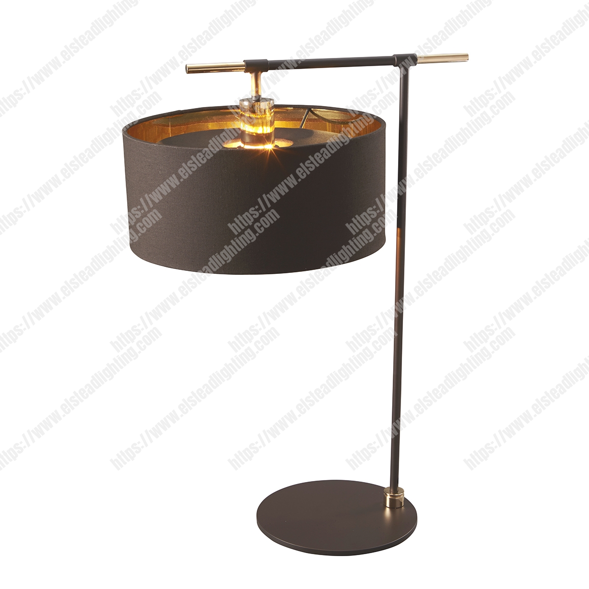Balance 1 Light Table Lamp – Brown and Polished Brass