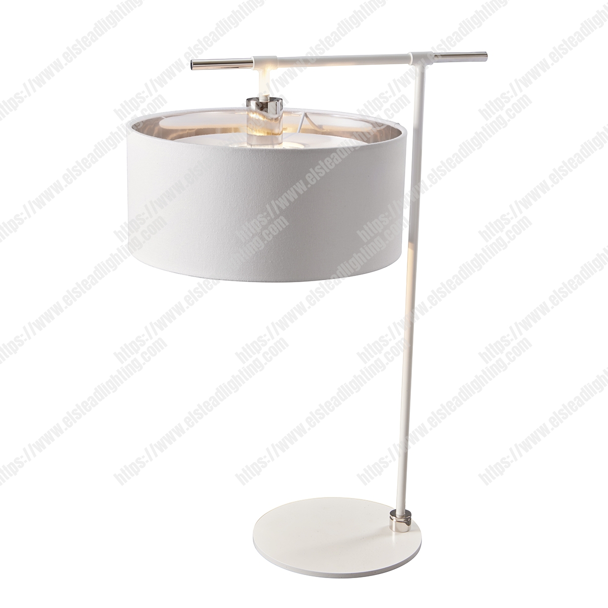 Balance 1 Light Table Lamp - White and Polished Nickel