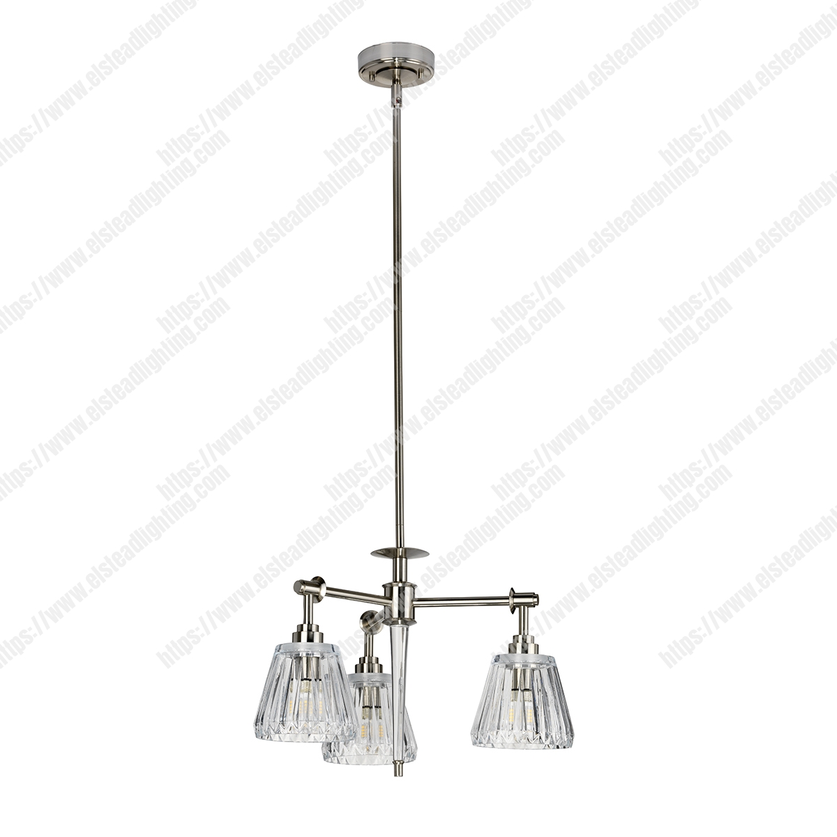 Agatha 3 Light Pendant - Brushed Nickel
