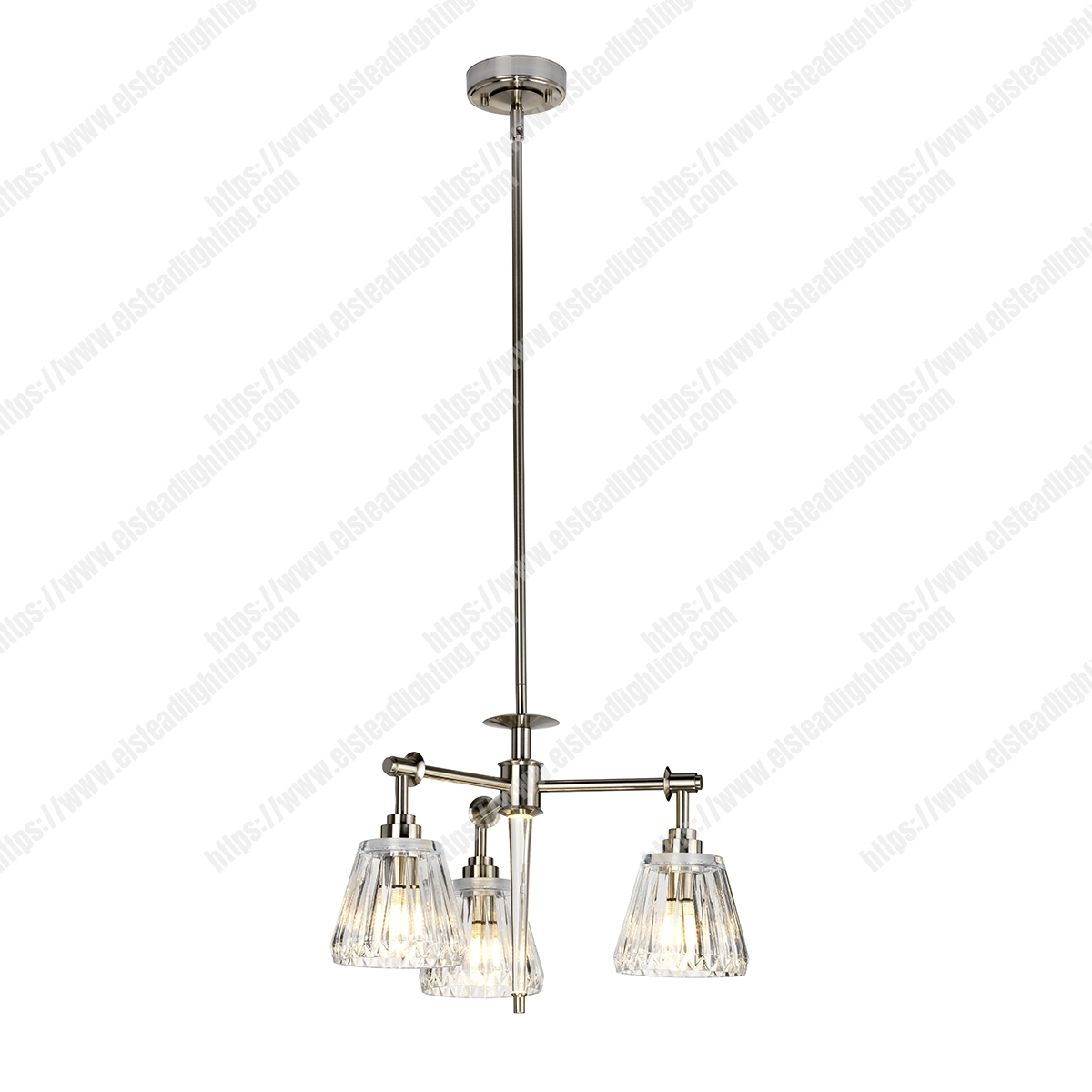 Agatha 3 Light Pendant – Brushed Nickel