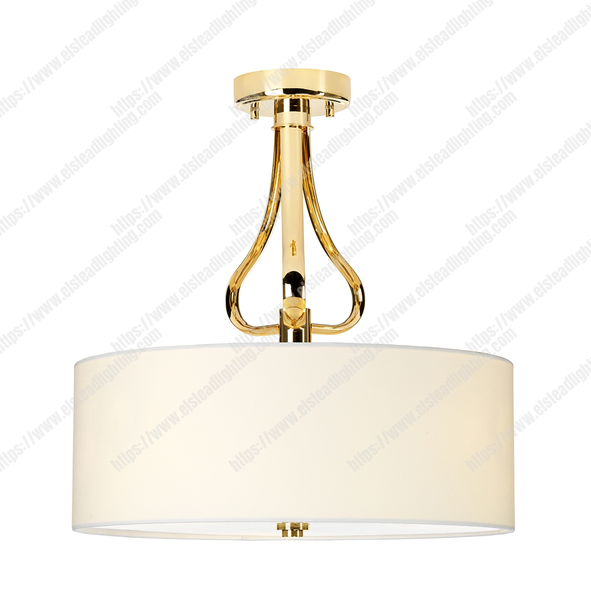 Falmouth 3 Light Semi Flush - French Gold