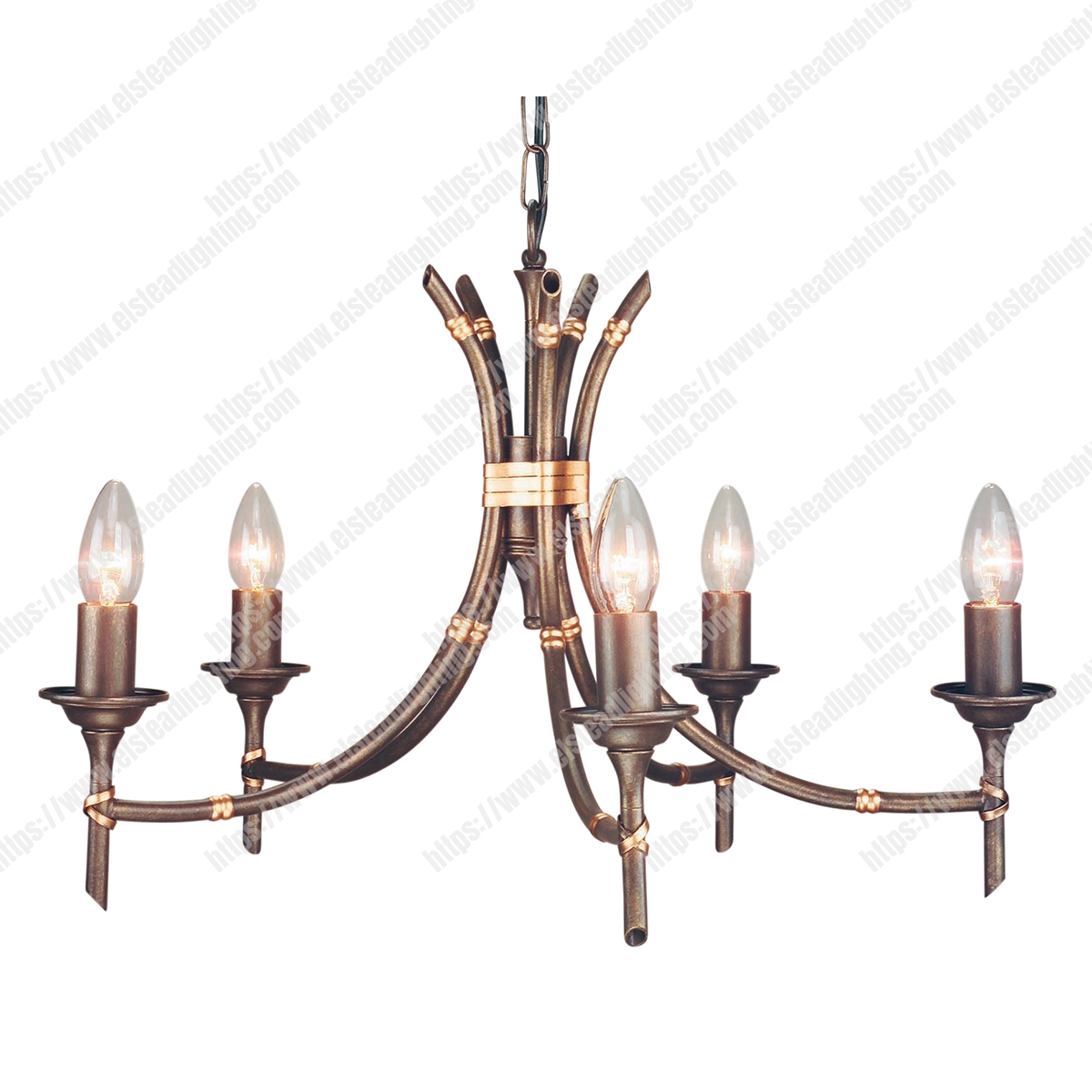 Bamboo 5 Light Chandelier