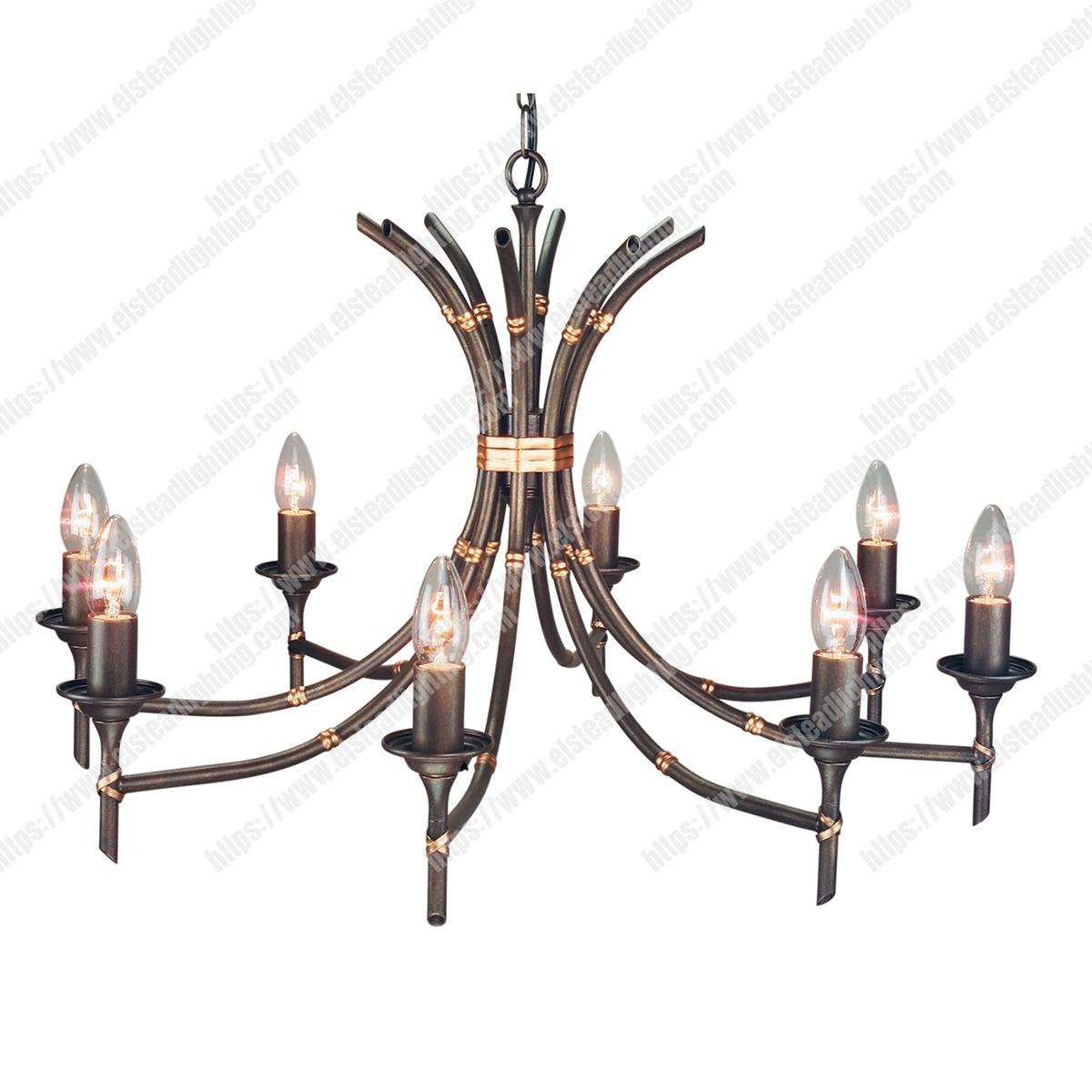 Bamboo 8 Light Chandelier