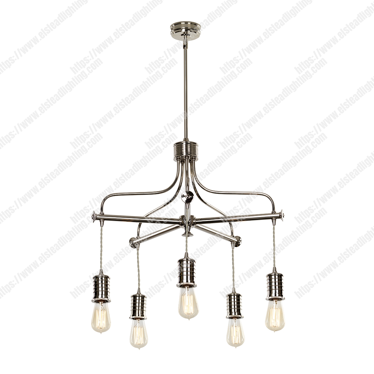 Douille 5 Light Chandelier - Polished Nickel