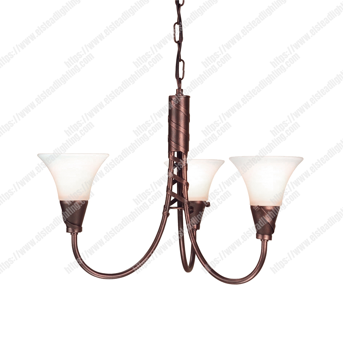 Emily 3 Light Chandelier - Copper