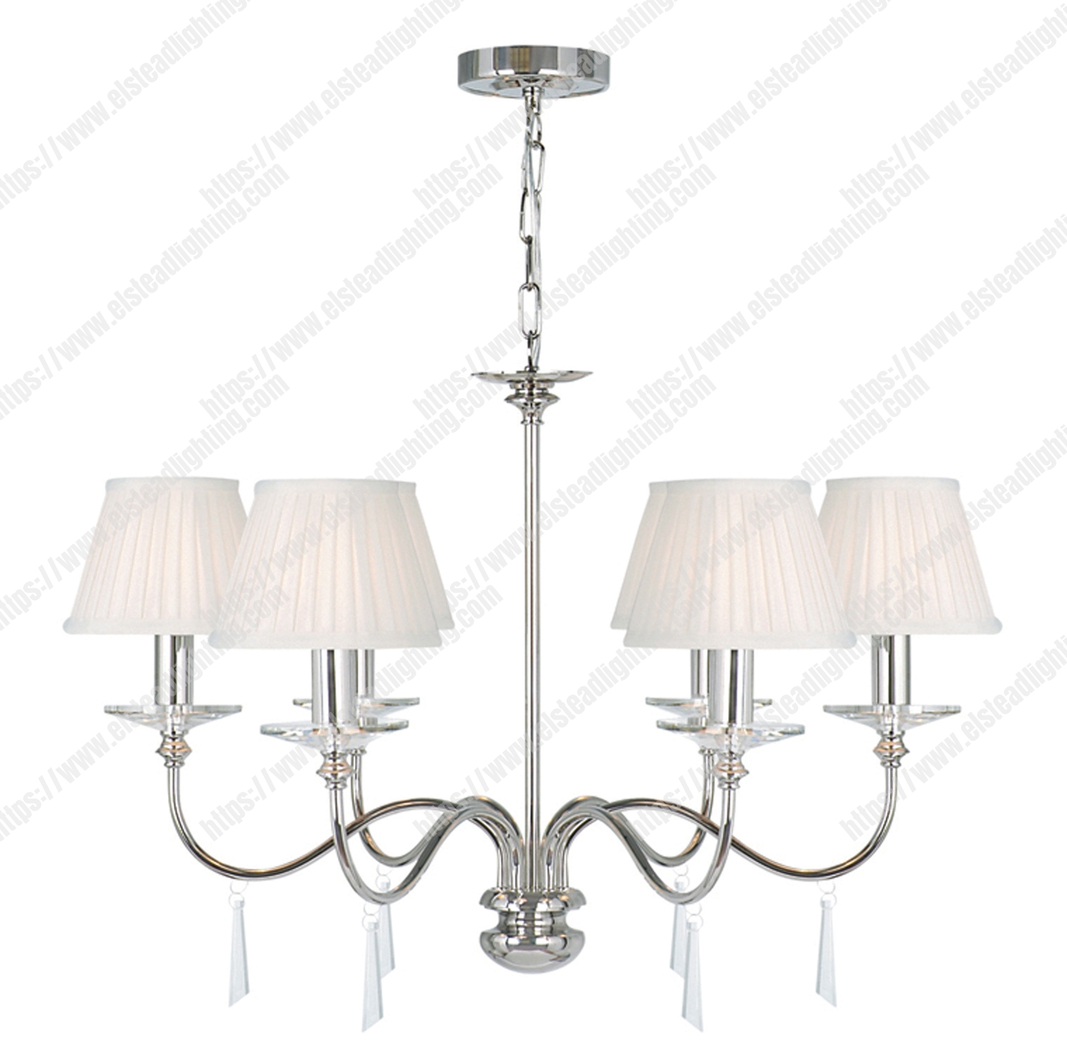 Finsbury Park 6 Light Chandelier – Polished Nickel