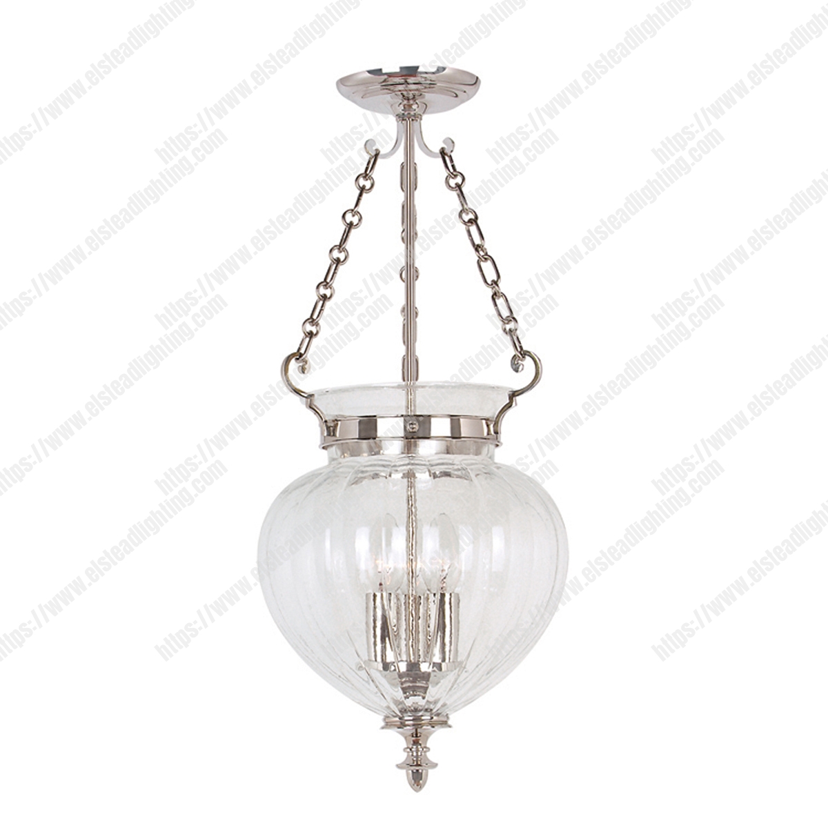 Finsbury Park 3 Light Medium Pendant - Polished Nickel