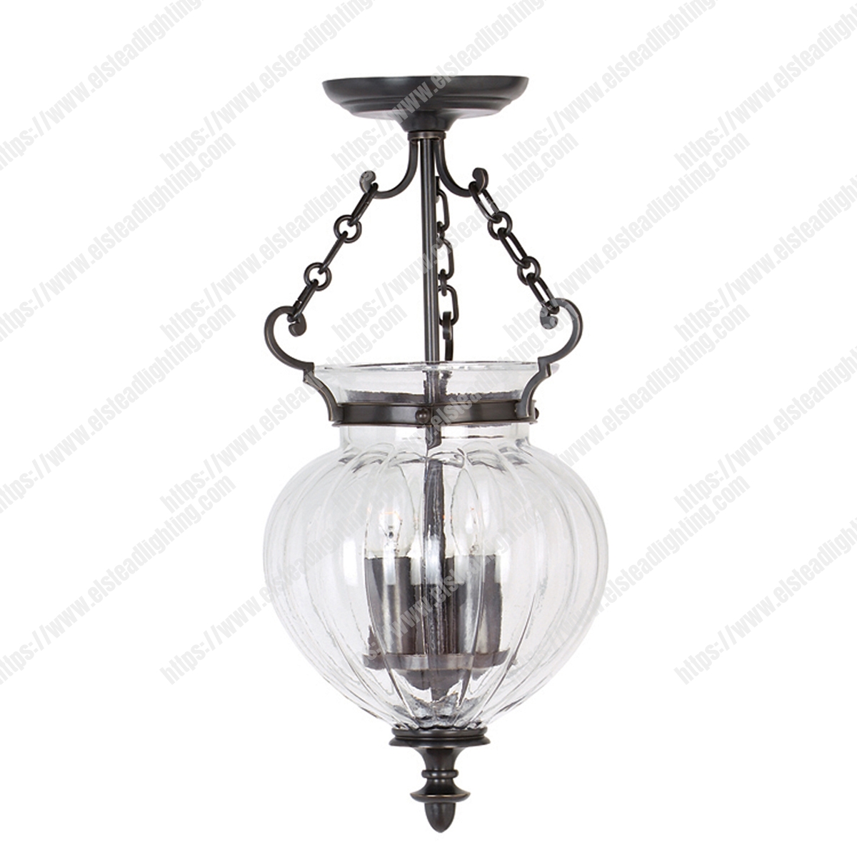 Finsbury Park 3 Light small Pendant – Old Bronze