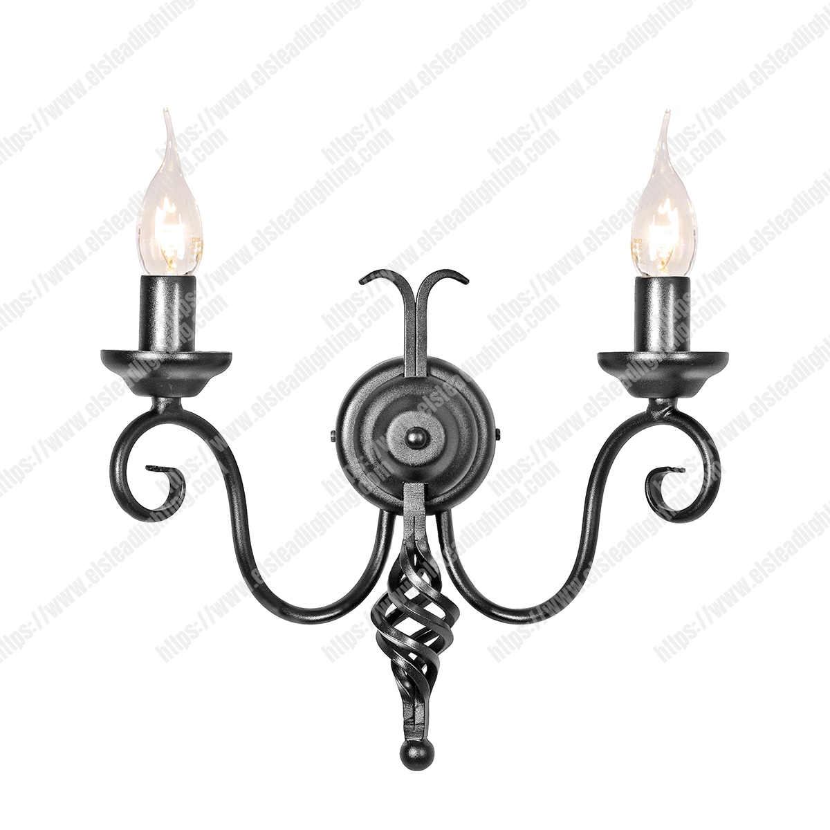 Harlech 2 Light Wall Light – Black