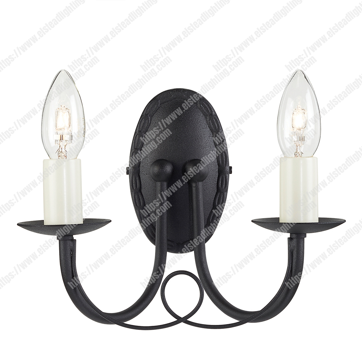 Minster 2 Light Wall Light - Black