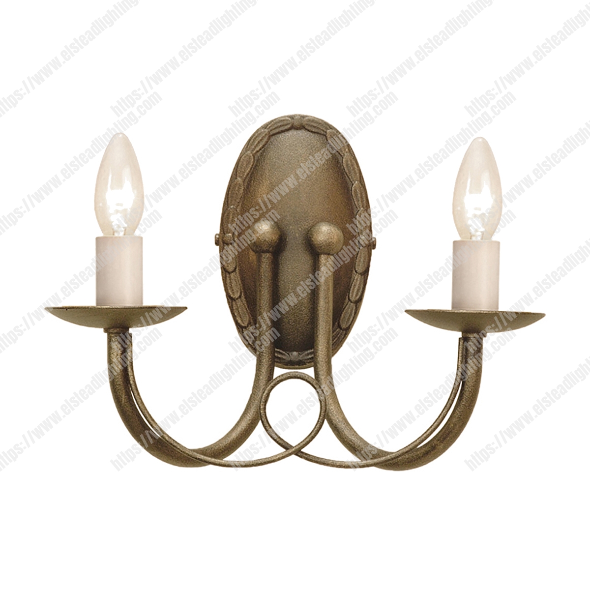 Minster 2 Light Wall Light - Black/Gold