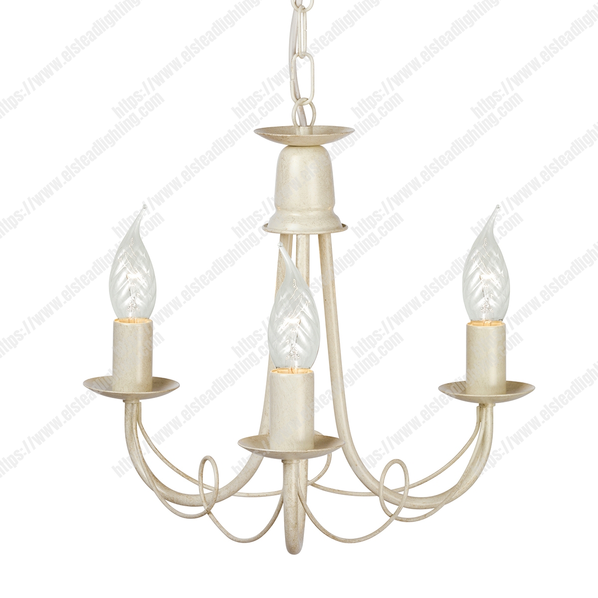 Minster 3 Light Chandelier – Ivory Gold