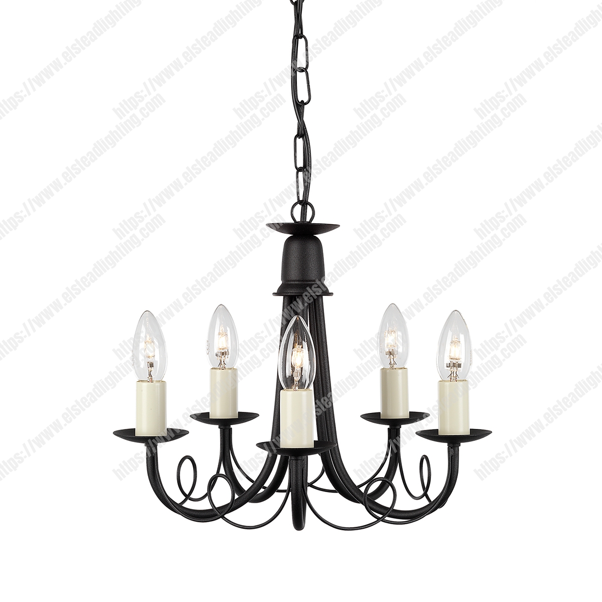 Minster 5 Light Chandelier - Black
