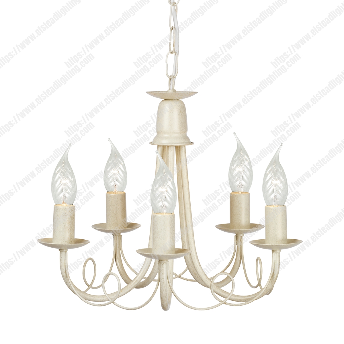 Minster 5 Light Chandelier – Ivory Gold