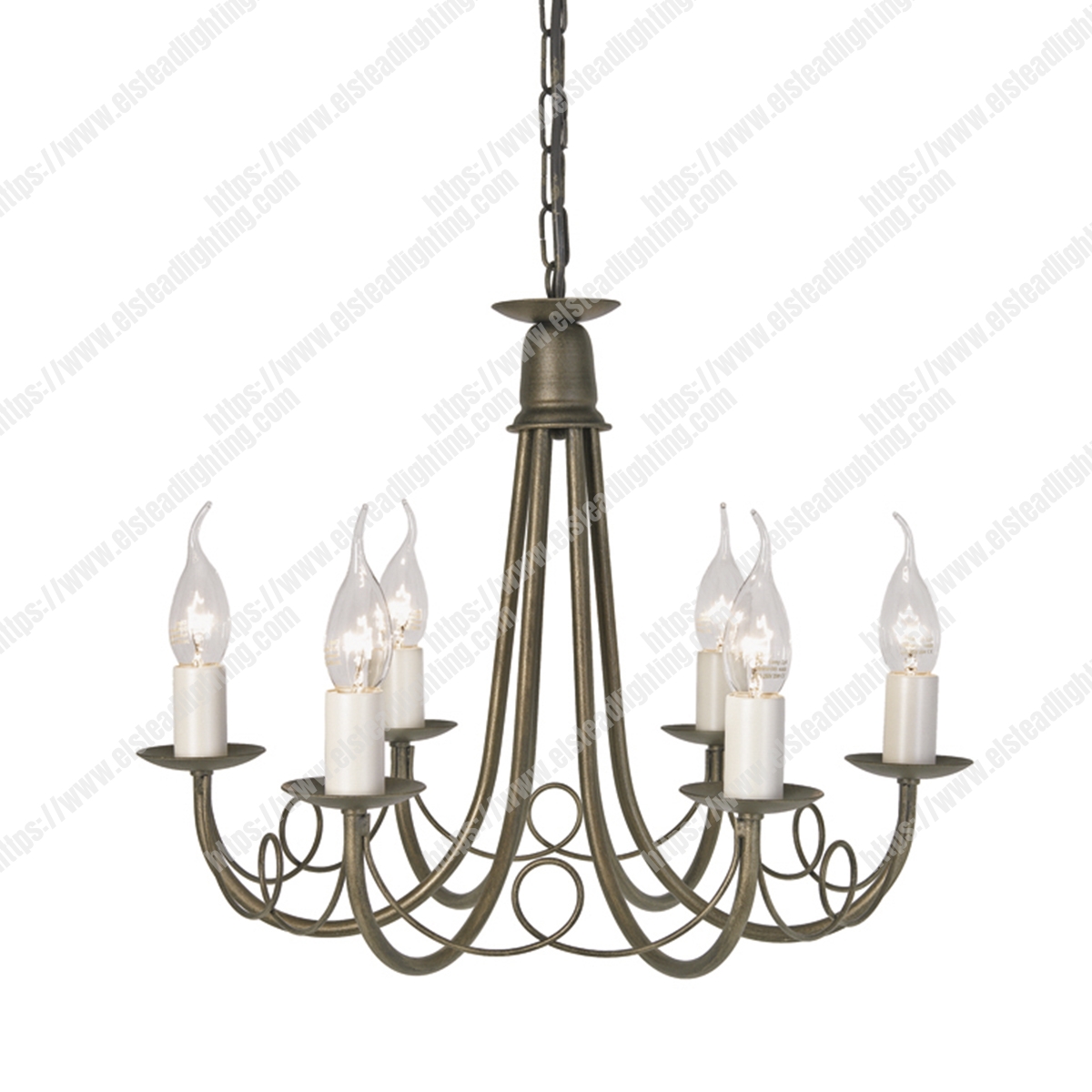 Minster 6 Light Chandelier - Black/Gold