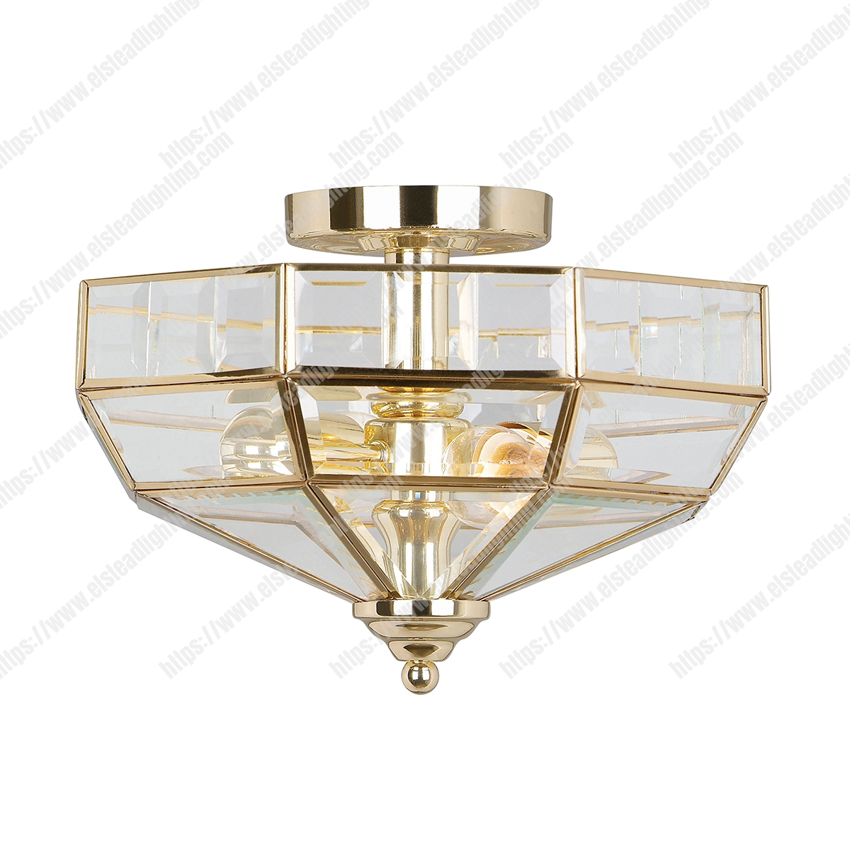 Old Park 2 Light Wall Lantern - Polished Brass