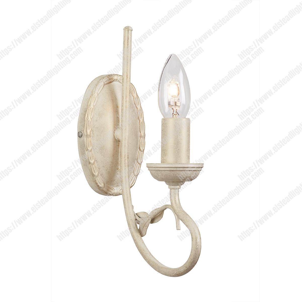 Olivia 1 Light Wall Light - Ivory/Gold