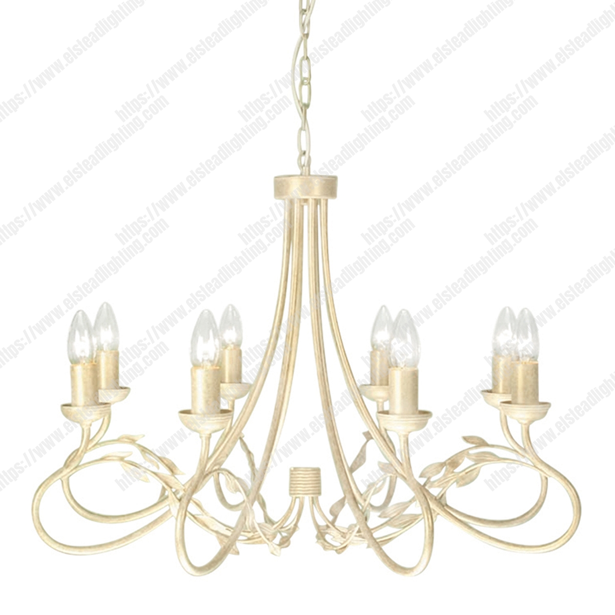 Olivia 8 Light Chandelier – Ivory/Gold