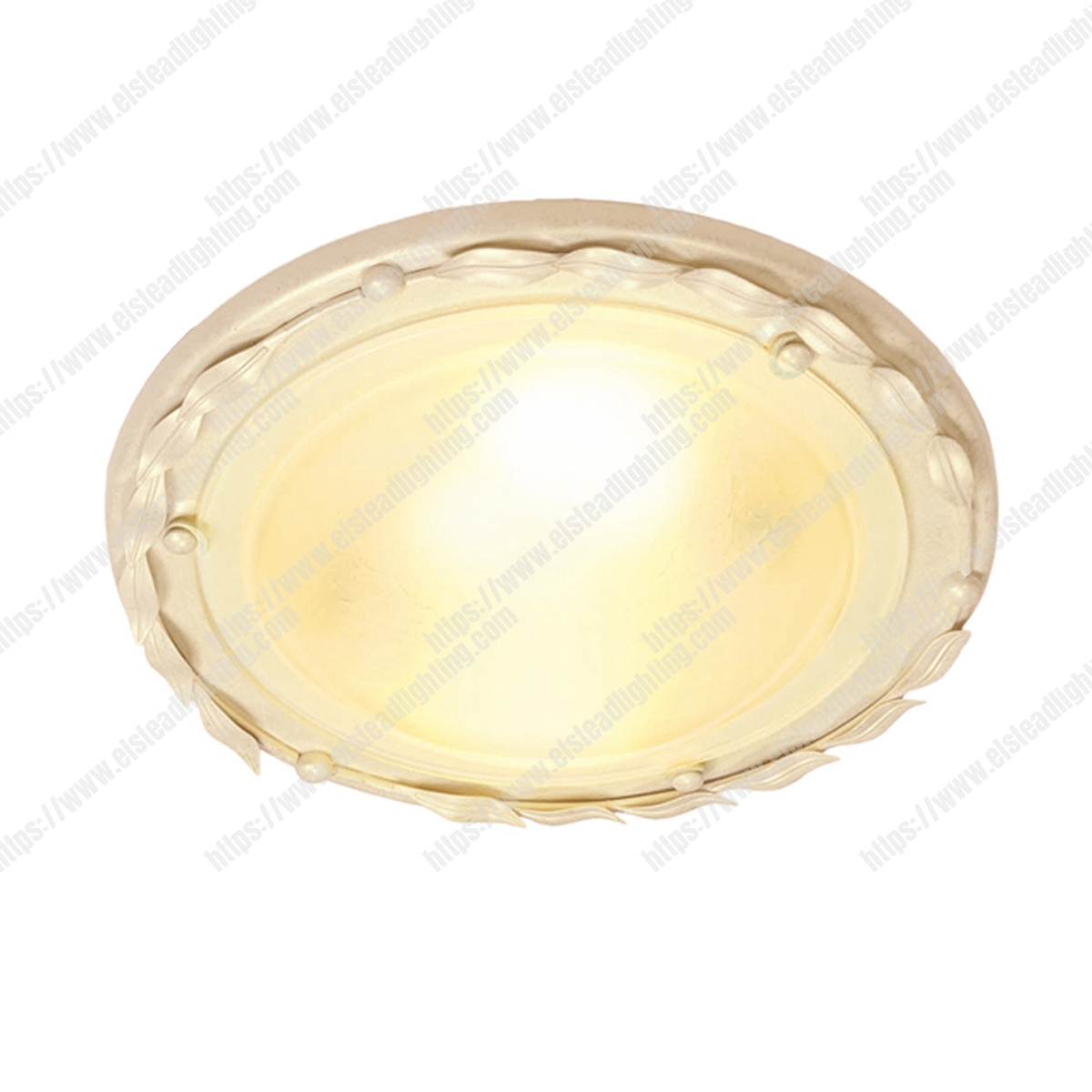 Olivia 1 Light Flush - Ivory/Gold