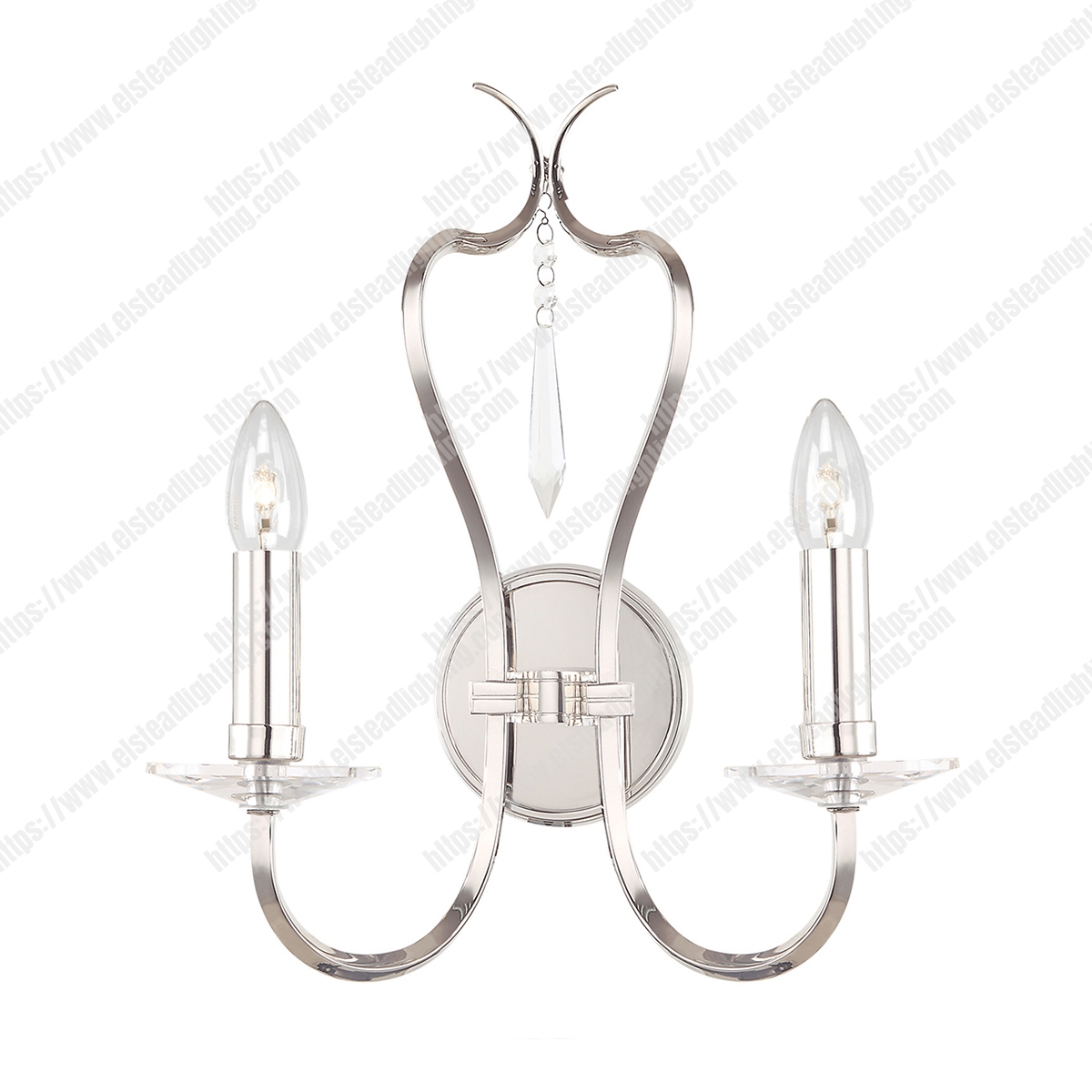 Pimlico 2 Light Wall Light – Polished Nickel