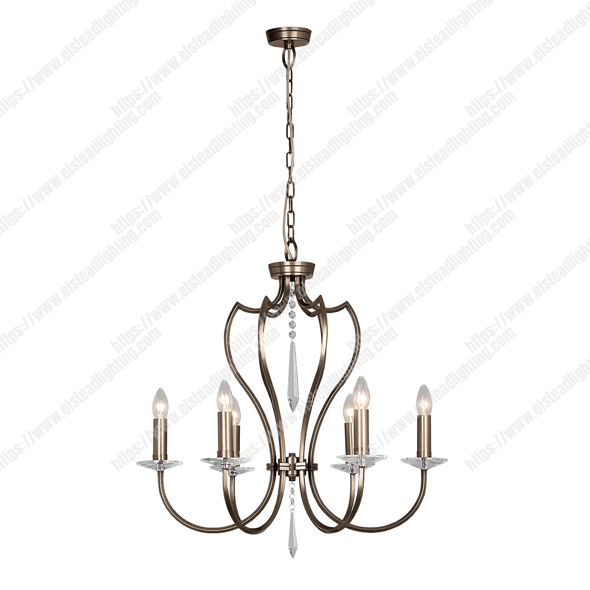 Pimlico 6 Light Chandelier – Dark Bronze