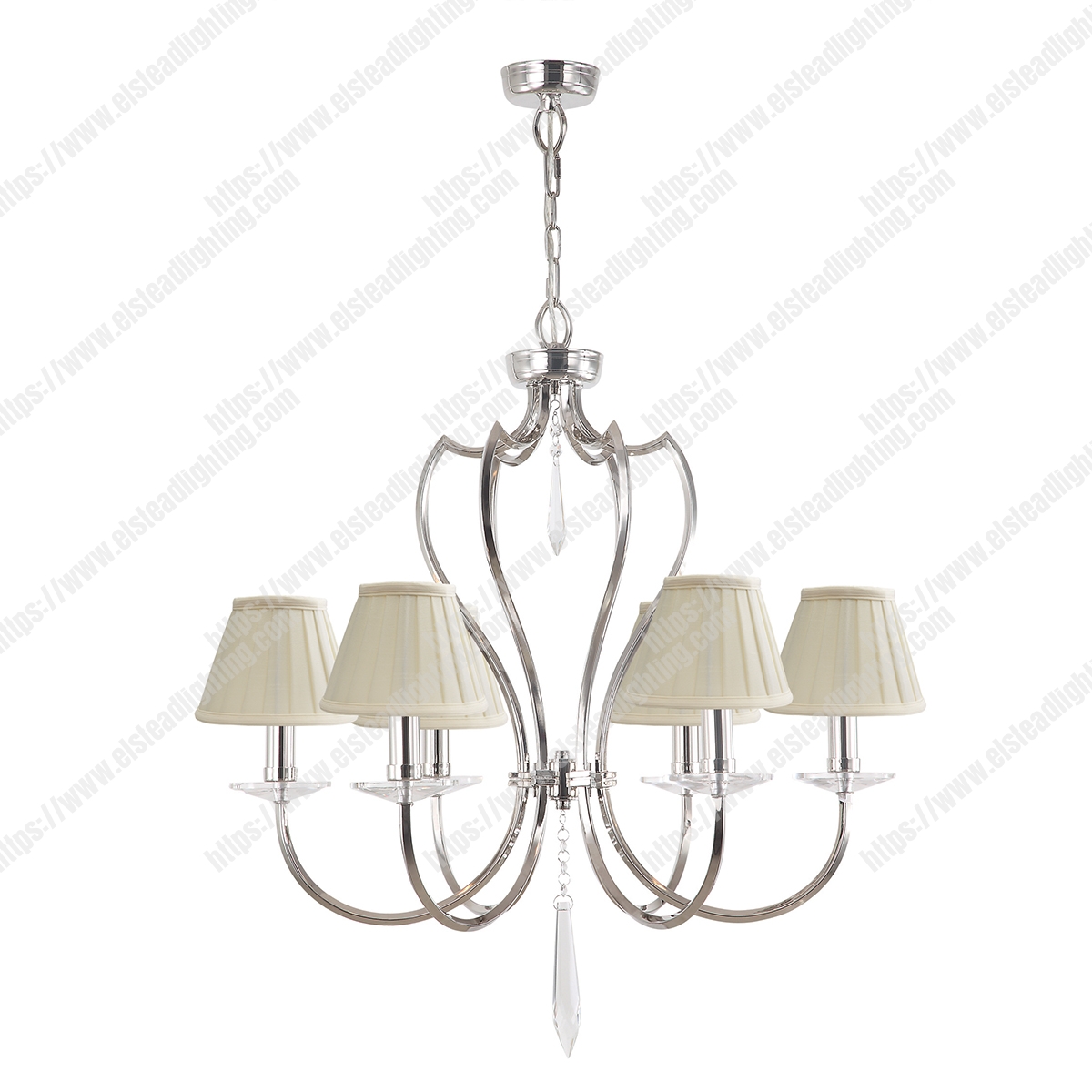 Pimlico 6 Light Chandelier – Polished Nickel